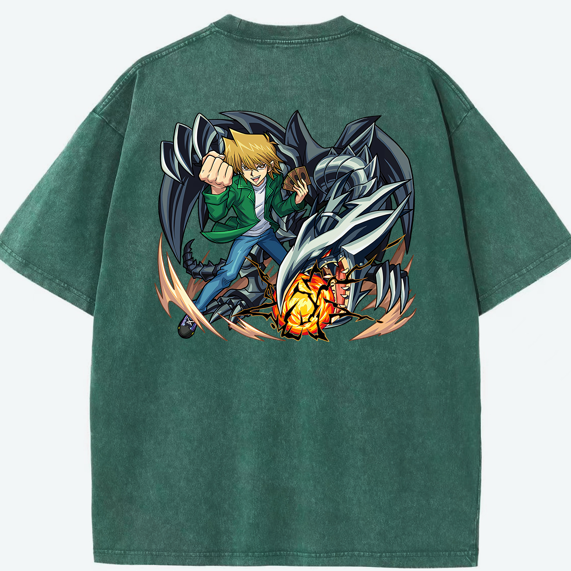 （画像用） 遊☆戯☆王 Yu-Gi-Oh! 綿100% ヴィンテージ風 半袖Tシャツ（背面プリント）